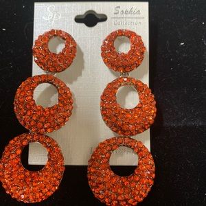 Red Rhinestone Earrings